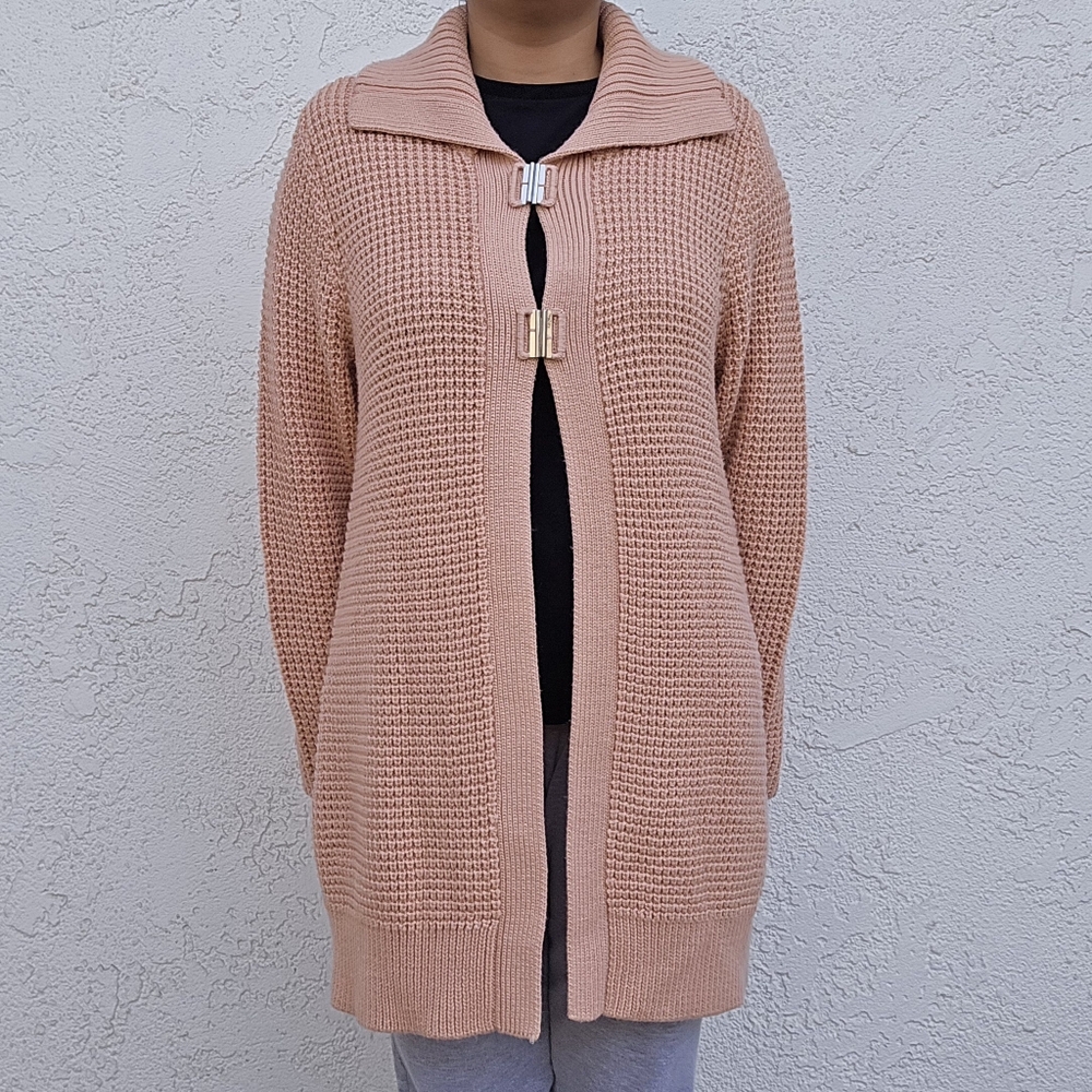 Chico's Pink Cardigan with Metal Closure